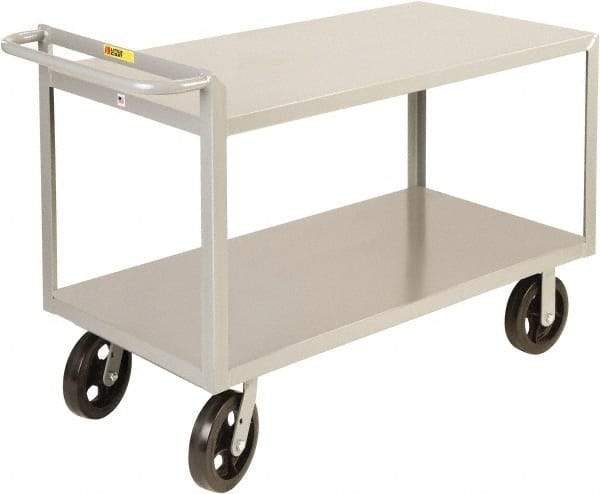 Little Giant - 2,000 Lb Capacity, 24" Wide x 53-1/2" Long x 30" High Shelf Cart - 2 Shelf, Steel, 2 Rigid/2 Swivel Casters - USA Tool & Supply