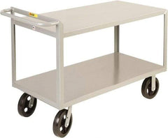 Little Giant - 2,000 Lb Capacity, 30" Wide x 53-1/2" Long x 30" High Shelf Cart - 2 Shelf, Steel, 2 Rigid/2 Swivel Casters - USA Tool & Supply