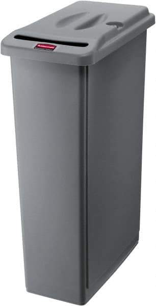 Rubbermaid - 23 Gal Gray Rectangle Confidential Document Container - Plastic, 31" High x 20" Long x 11" Wide - USA Tool & Supply