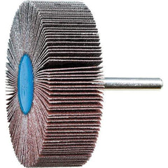 PFERD - 3" Diam x 1" Face Width, Aluminum Oxide Coated Mounted Flap Wheel - 1/4" Shank Mount, 120 Grit, 20,000 Max RPM - USA Tool & Supply