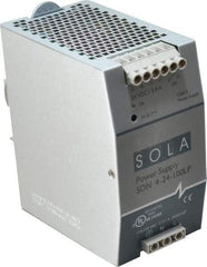 Sola/Hevi-Duty - 92 Watt, 3.8 Amp, 230 VAC Input, 24 VDC Output, DIN Rail Power Supply - 2.56 Inch Wide x 4.55 Inch Deep x 4.88 Inch High, Up to 88% Efficiency, 14 to 140°F, Green LED - USA Tool & Supply