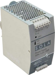 Sola/Hevi-Duty - 120 Watt, 5 Amp, 230 VAC Input, 24 VDC Output, DIN Rail Power Supply - 2.56 Inch Wide x 4.55 Inch Deep x 4.88 Inch High, Up to 88% Efficiency, 14 to 140°F, Green LED - USA Tool & Supply