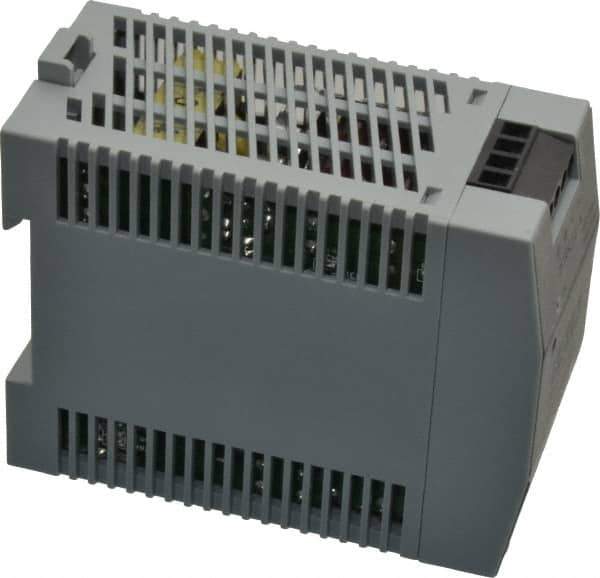 Sola/Hevi-Duty - 100 Watt, 2.10 Amp, 264 VAC, 375 VDC Input, 24 to 28 VDC Output, DIN Rail Power Supply - Screw Terminal Connection, 1 Output, 1.77 Inch Wide x 3.58 Inch Deep x 2.95 Inch High, Up to 86% Efficiency, 14 to 140°F, Green LED Display - USA Tool & Supply