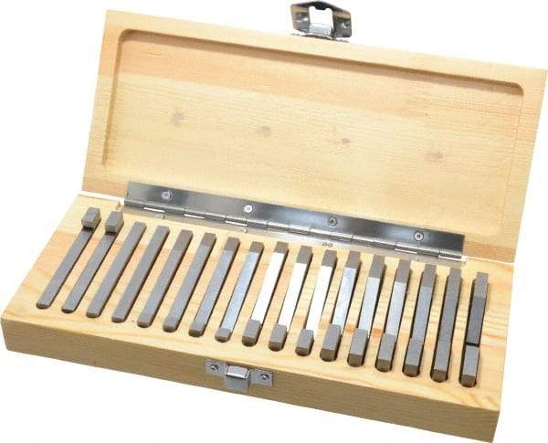 SPI - 0.25 to 45° Angle, Angle Block Set - 45-50 Rc Hardness, Includes 2 Riser Blocks, 17 Pieces - USA Tool & Supply