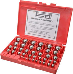 SPI - 1 to 25mm Diameter, Chrome Steel, Gage Ball Set - 0.0001 Inch Tolerance, Grade 24 Accuracy, 25 Pairs - USA Tool & Supply