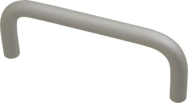 Electro Hardware - 10-32 Internal Thread, 3/8" Handle Diam, Clear Anodized Aluminum Drawer Pull - 4" Center to Center - USA Tool & Supply