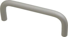 Electro Hardware - 10-32 Internal Thread, 3/8" Handle Diam, Clear Anodized Aluminum Drawer Pull - 4" Center to Center - USA Tool & Supply
