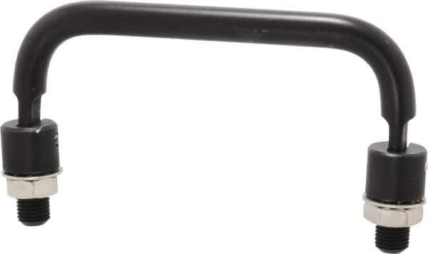 Electro Hardware - 4" Center to Center, Black Anodized Aluminum Pull Handle - 1.85" High - USA Tool & Supply