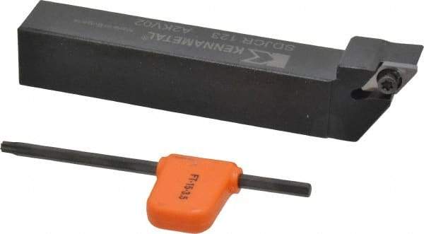 Kennametal - SDJC, Right Hand Cut, 3° Lead Angle, 3/4" Shank Height x 3/4" Shank Width, Neutral Rake Indexable Turning Toolholder - 4-1/2" OAL, DC..32.5. Insert Compatibility, Series Screw-On - USA Tool & Supply
