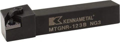 Kennametal - MTGN, Right Hand Cut, 0° Lead Angle, 3/4" Shank Height x 3/4" Shank Width, Negative Rake Indexable Turning Toolholder - 4-1/2" OAL, TN..33. Insert Compatibility, Series Kenloc - USA Tool & Supply