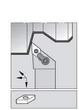 Kennametal - MVJN, Right Hand Cut, 3° Lead Angle, 1-1/2" Shank Height x 1-1/2" Shank Width, Negative Rake Indexable Turning Toolholder - 6" OAL, VN..33. Insert Compatibility, Series Kenloc - USA Tool & Supply