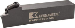 Kennametal - MVJN, Right Hand Cut, 3° Lead Angle, 1-1/4" Shank Height x 1-1/4" Shank Width, Negative Rake Indexable Turning Toolholder - 6" OAL, VN..33. Insert Compatibility, Series Kenloc - USA Tool & Supply