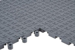 Wearwell - Dry Environment, Anti-Fatigue Matting - Charcoal, Vinyl with Vinyl Sponge Base, Straight - USA Tool & Supply