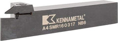 Kennametal - External Thread, 0.67" Max Depth of Cut, 3mm Min Groove Width, 152.4mm OAL, Right Hand Indexable Grooving Cutoff Toolholder - 25.4mm Shank Height x 25.4mm Shank Width, A4..03.. Insert Style, A4SM Toolholder Style, Series A4 - USA Tool & Supply