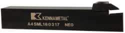 Kennametal - External Thread, 0.67" Max Depth of Cut, 3mm Min Groove Width, 152.4mm OAL, Left Hand Indexable Grooving Cutoff Toolholder - 25.4mm Shank Height x 25.4mm Shank Width, A4..03.. Insert Style, A4SM Toolholder Style, Series A4 - USA Tool & Supply