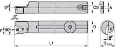 Kennametal - 21.39mm Min Bore Diam, 254mm OAL, 5/8" Shank Diam, A-SCLP-D Indexable Boring Bar - CP.. Insert, Screw Holding Method - USA Tool & Supply