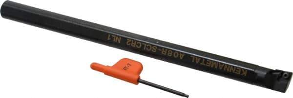 Kennametal - 15.24mm Min Bore Diam, 8" OAL, 1/2" Shank Diam, A-SCLC Indexable Boring Bar - CC.. Insert, Screw Holding Method - USA Tool & Supply
