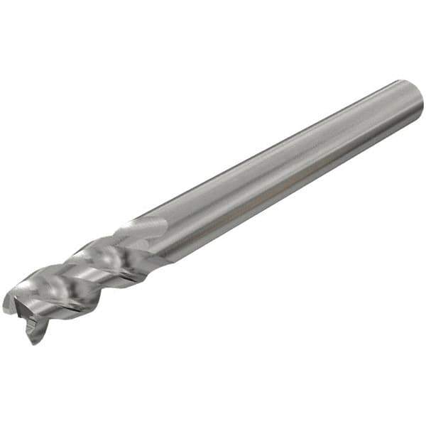 Iscar - 5/8", 3 Flute, Single End, Solid Carbide, 0.008" Corner Radius End Mill - 3-1/2" OAL, 45° Helix, Right Hand Flute, 1" LOC, Right Hand Cut - USA Tool & Supply
