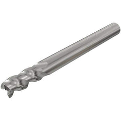 Iscar - 5/8", 3 Flute, Single End, Solid Carbide, 0.008" Corner Radius End Mill - 3-1/2" OAL, 45° Helix, Right Hand Flute, 1" LOC, Right Hand Cut - USA Tool & Supply