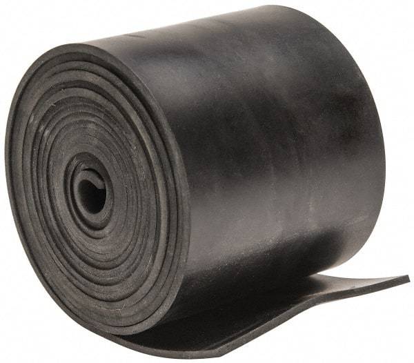 Made in USA - 1/16" Thick x 2" Wide x 60" Long, Plain Backed Neoprene Rubber Strip - Stock Length, 70 Shore A Durometer, 2,500 psi Tensile Strength, -40 to 225°F, Black - USA Tool & Supply