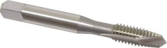 OSG - 5/16-18 UNC, 2 Flute, Bright Finish, High Speed Steel Spiral Point Tap - Plug Chamfer, Right Hand Thread, 2-23/32" OAL, 1-1/8" Thread Length, 0.318" Shank Diam, Series 105 - Exact Industrial Supply