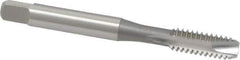 OSG - 5/16-24 UNF, 2 Flute, Bright Finish, High Speed Steel Spiral Point Tap - Bottoming Chamfer, Right Hand Thread, 2-23/32" OAL, 1-1/8" Thread Length, 0.318" Shank Diam, 2B Class of Fit, Series 105B - Exact Industrial Supply