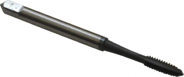 OSG - #4-40 UNC, 2 Flute, elektraLUBE Finish, High Speed Steel Spiral Point Tap - Plug Chamfer, Right Hand Thread, 1-7/8" OAL, 9/16" Thread Length, Series 105 - Exact Industrial Supply
