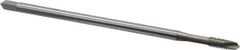 OSG - #8-32 UNC 2 Flute H3 Bright Finish High Speed Steel Spiral Point Extension Tap - Plug Chamfer, 4" OAL, 3/4" Thread Length, 2B Class of Fit - Exact Industrial Supply