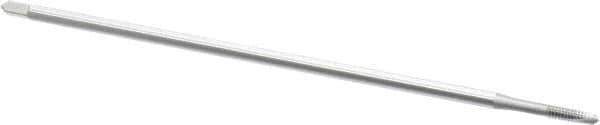 OSG - #8-32 UNC 2 Flute H3 Bright Finish High Speed Steel Spiral Point Extension Tap - Plug Chamfer, 6" OAL, 3/4" Thread Length, 2B Class of Fit - USA Tool & Supply