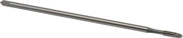 OSG - #10-24 UNC 2 Flute H3 Bright Finish High Speed Steel Spiral Point Extension Tap - Plug Chamfer, 6" OAL, 7/8" Thread Length, 2B/3B Class of Fit - USA Tool & Supply