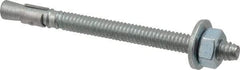 Red Head - 1/4 Inch Diameter, 1/4-20 Inch Thread, 3-1/4 Inch Overall Length, Grade 3, Wedge Expansion Concrete Anchor - Steel, Zinc Plated, 2-1/4 Inch Thread Length, Tie Wire Head, 1/4 Inch Drill - USA Tool & Supply