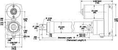 Thomson Industries - 4" Stroke Len, 30% Duty Cycle, 12 Volt, Performance PakLinear Electromechanical Actuator - DC Input, 0.4" per Second, 1,500 Lb Capacity - USA Tool & Supply