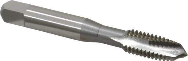 OSG - 3/8-16 UNC, 3 Flute, Bright Finish, High Speed Steel Spiral Point Tap - Plug Chamfer, Right Hand Thread, 2-15/16" OAL, 1-1/4" Thread Length, 0.381" Shank Diam - Exact Industrial Supply