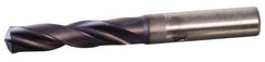 Kennametal - 0.1969" 140° Spiral Flute Solid Carbide Screw Machine Drill Bit - Right Hand Cut, 1.102" Flute Length, 66mm OAL, Faceted Point, Whistle Notch Shank, Through Coolant - USA Tool & Supply