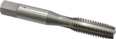 OSG - 3/8-16 UNC 4 Flute Bright Finish High Speed Steel Straight Flute Standard Hand Tap - Plug, Right Hand Thread, 2-15/16" OAL, 1-1/4" Thread Length, H11 Limit, 0.005" Oversize - Exact Industrial Supply