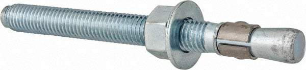 Red Head - 1/2 Inch Diameter, 1/2-13 Inch Thread, 5-1/2 Inch Overall Length, Grade 3, Wedge Expansion Concrete Anchor - Steel, Zinc Plated, 4 Inch Thread Length, Tie Wire Head, 1/2 Inch Drill - USA Tool & Supply