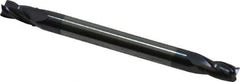 Accupro - 7/64", 3/16" LOC, 1/8" Shank Diam, 1-1/2" OAL, 4 Flute, Solid Carbide Square End Mill - Double End, AlTiN Finish, Spiral Flute, 30° Helix, Centercutting, Right Hand Cut, Right Hand Flute - USA Tool & Supply