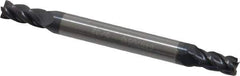 Accupro - 5/32", 5/16" LOC, 3/16" Shank Diam, 2" OAL, 4 Flute, Solid Carbide Square End Mill - Double End, AlTiN Finish, Spiral Flute, 40° Helix, Centercutting, Right Hand Cut, Right Hand Flute - USA Tool & Supply