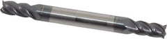 Accupro - 7/32", 7/16" LOC, 1/4" Shank Diam, 2-1/2" OAL, 4 Flute, Solid Carbide Square End Mill - Double End, AlTiN Finish, Spiral Flute, 40° Helix, Centercutting, Right Hand Cut, Right Hand Flute - USA Tool & Supply
