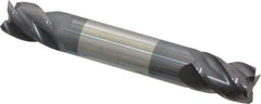 Accupro - 3/8", 1/2" LOC, 3/8" Shank Diam, 2-1/2" OAL, 4 Flute, Solid Carbide Square End Mill - Double End, AlTiN Finish, Spiral Flute, 40° Helix, Centercutting, Right Hand Cut, Right Hand Flute - USA Tool & Supply
