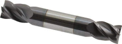 Accupro - 7/16", 9/16" LOC, 7/16" Shank Diam, 2-3/4" OAL, 4 Flute, Solid Carbide Square End Mill - Double End, AlTiN Finish, Spiral Flute, 40° Helix, Centercutting, Right Hand Cut, Right Hand Flute - USA Tool & Supply