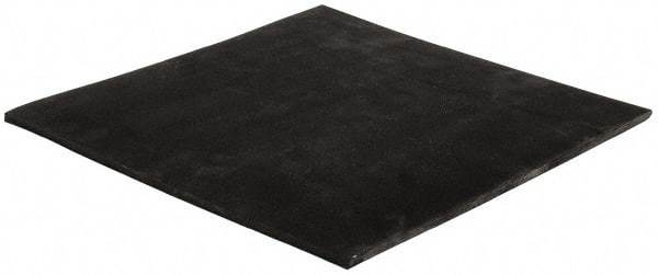 Made in USA - 12" Long, 12" Wide, 1/4" Thick, Neoprene Rubber Foam Sheet - 65 to 75 Durometer, Black, -20 to 180°F, 1,000 psi Tensile Strength, Plain Backing, Stock Length - USA Tool & Supply