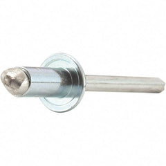 STANLEY Engineered Fastening - Size 6 Dome Head Stainless Steel Open End Blind Rivet - Stainless Steel Mandrel, 0.063" to 1/8" Grip, 3/16" Head Diam, 0.192" to 0.196" Hole Diam, 0.116" Body Diam - USA Tool & Supply