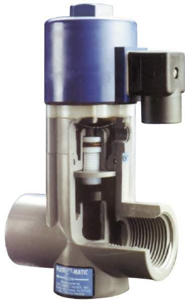 Plast-O-Matic - Direct Acting Universal, PVC Solenoid Valve - Normally Closed, Viton Seal - USA Tool & Supply