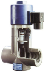 Plast-O-Matic - Direct Acting Universal, PVC Solenoid Valve - Normally Closed, Viton Seal - USA Tool & Supply