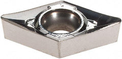 Iscar - DCGT3-2 AS Grade IC320 Carbide Boring Insert - TiN/TiCN Finish, 55° Diamond, 7° Relief Angle, 3/8" Inscr Circle, 5/32" Thick, 1/32" Corner Radius - USA Tool & Supply