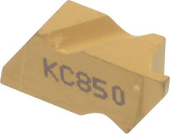Kennametal - 2031NG Grade KC850, 0.79mm Cutting Width Carbide Grooving Insert - 1.27mm Max Depth of Cut, Left Hand, 0.09mm Corner Radius, TiC/TiCN/TiN Finish - USA Tool & Supply