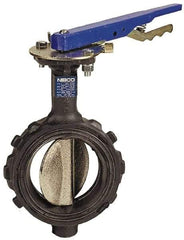 NIBCO - 5" Pipe, Wafer Butterfly Valve - Lever Handle, Ductile Iron Body, EPDM Seat, 250 WOG, Ductile Iron Disc, Stainless Steel Stem - USA Tool & Supply