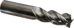 Niagara Cutter - 3/4", 1-5/8" LOC, 3/4" Shank Diam, 4" OAL, 3 Flute, Solid Carbide Square End Mill - Single End, Uncoated, Spiral Flute, 45° Helix, Centercutting, Right Hand Cut, Right Hand Flute, Series A345 - USA Tool & Supply