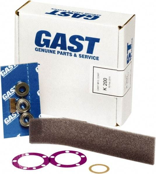 Gast - 11 Piece Air Compressor Repair Kit - For Use with Gast 1AM Single Directional Rotation 4 Vane Air Motors - USA Tool & Supply